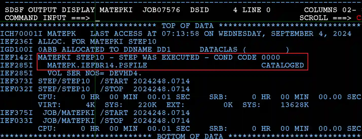 Allocate PDS Status